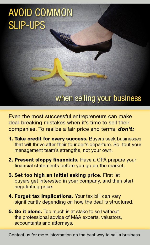 Selling a business infographic