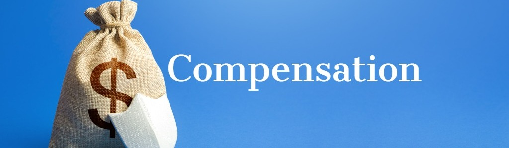 compensation with a money bag